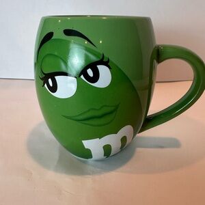 M&M World Green ~ I Melt For No One! ~ Coffee Mug 2013 Barrel Shape